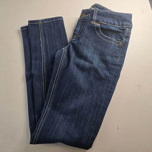 Seven7 Jeans Women's 25 Blue Dark Wash Skinny Embordered S Back Pocket - Picture 8 of 16